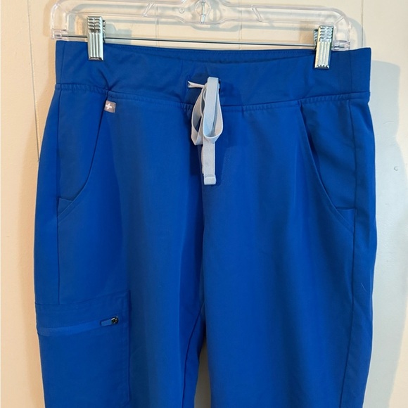 Figs Blue Jogger Scrub Pants Drawstring Waist Pockets Women's Size Small - Picture 2 of 9